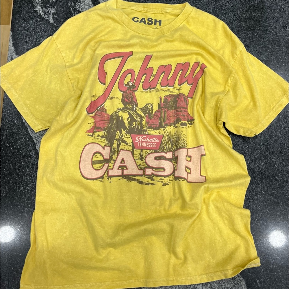 Ash Yellow Johnny Cash Graphic Tee